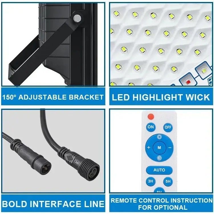 72 Lampengläser Solar-LED-Flutsicherheitslicht Batterie betrieben Außenbereich 50w Solar-LED-Flutlicht