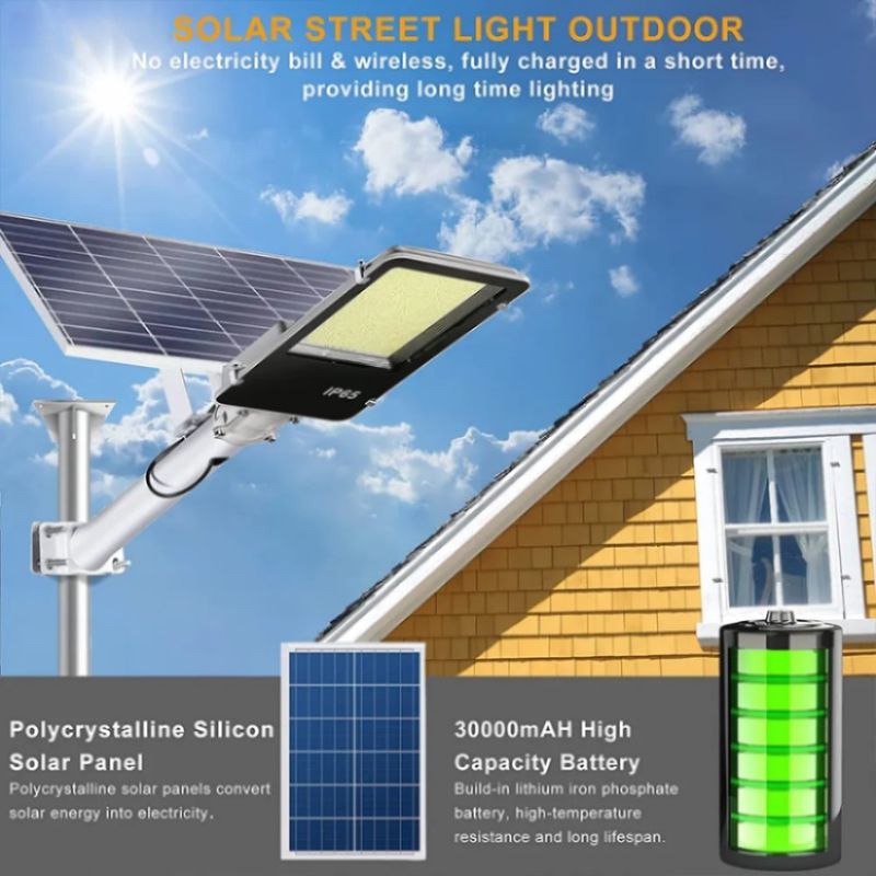 Solarstraßenlampe IP65 mit integrierter Lithium-Ionen-Batterie