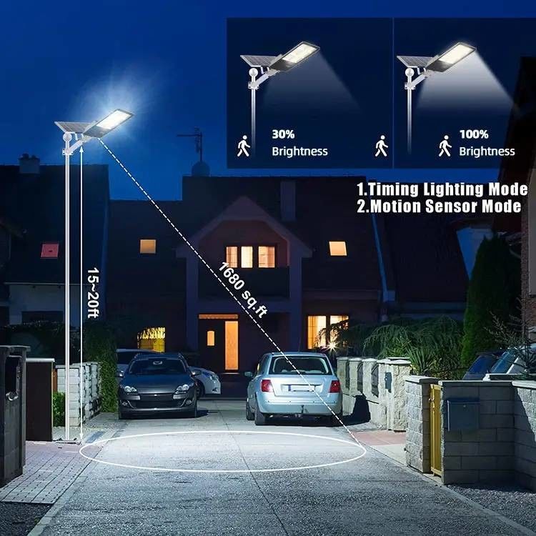Graue High Lumen Solar Außenleuchten IP67 100 Watt LED Solar Straßenlicht Wasserdicht