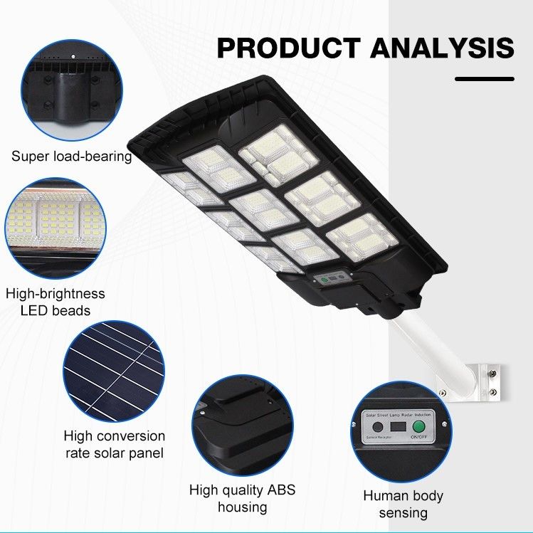 Außen 200w All-in-One Solar Street Light Bewegungssensor Wetterbeständig