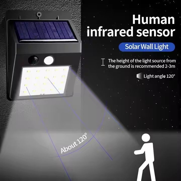 LED-Solarwandlampe Weg Treppe Außen IP65 Wasserdicht Bewegungssensor Wandlicht