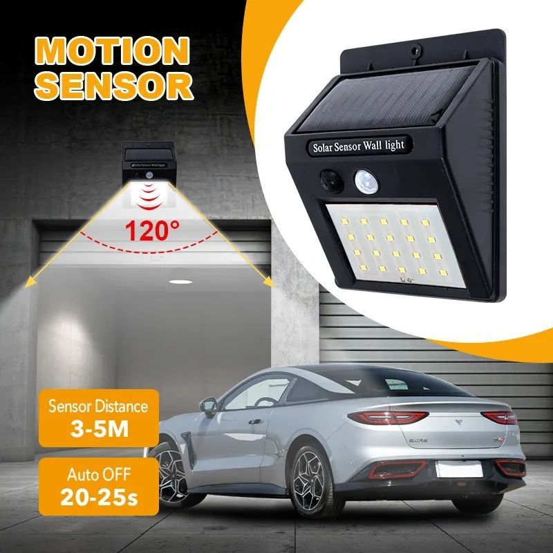 IP65 Wasserdicht 6500K Solar Sensor Wandlicht Moderne Außenhaltewandleuchten