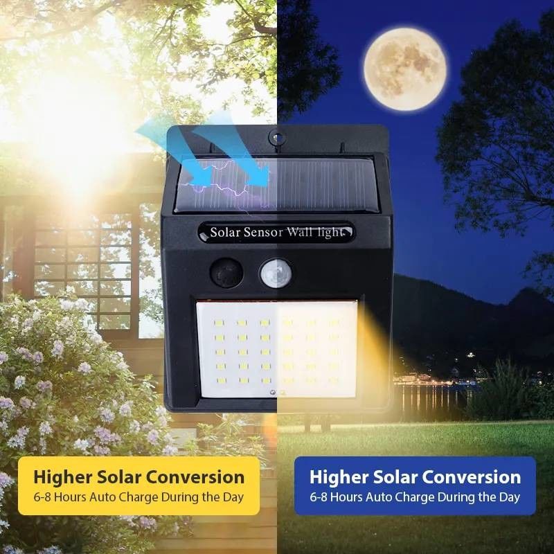 IP65 Wasserdicht 6500K Solar Sensor Wandlicht Moderne Außenhaltewandleuchten