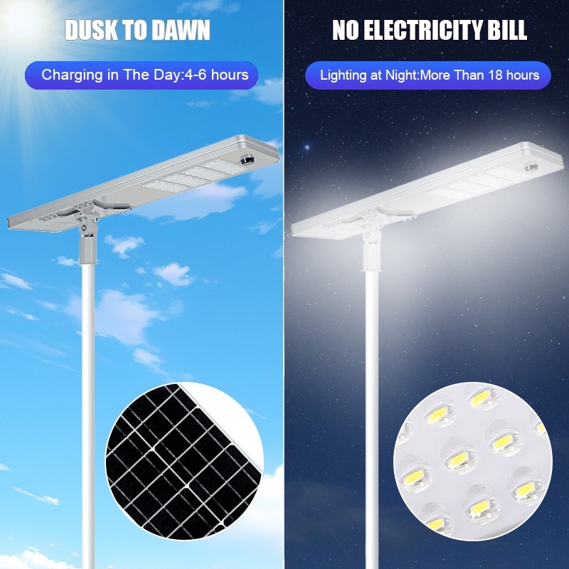 300W High-power Waterproof IP65 Outdoor Integrated LED Solar Street Lamp with Motion Sensor