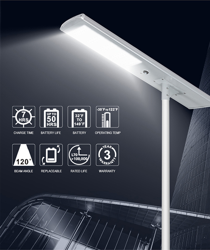60W Energy Saving Street Light  Outdoor LED Integrated All in One Led Solar Street Lamp