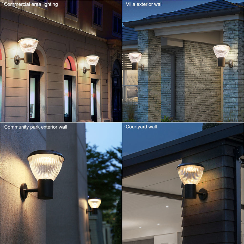 4.5V/5W Monocrystalline Aluminum IP65 Waterproof Round LED Solar Outdoor Wall Lamp