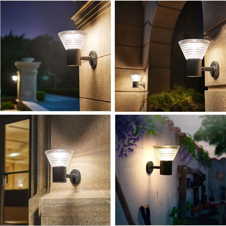 Exterior Modern Waterproof Solar Wall Light Hotel Garden Led Ip65 Solar Wall Lamp