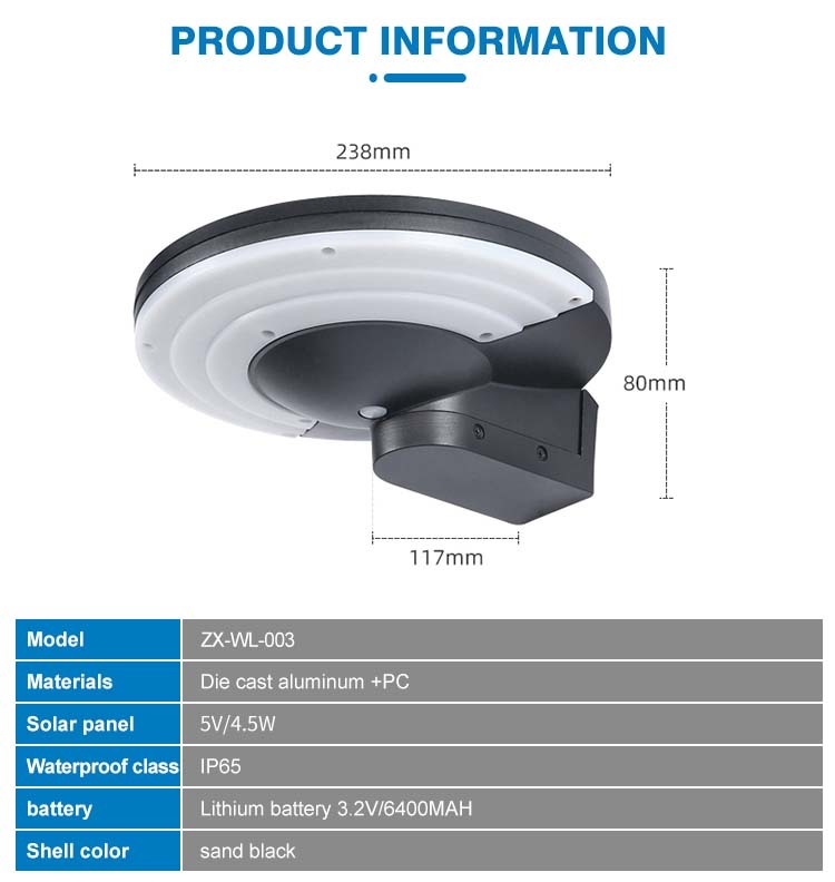 IP65 5W LED Wall Light Die Casting Aluminum and PC outdoor garden retro vintage wall lamps